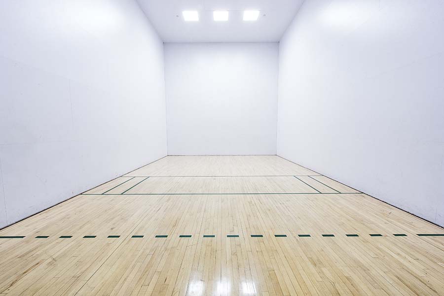 Photo of Squash & Raquetball Courts with view of back wall